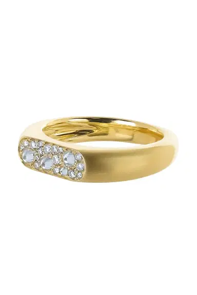 LEIGH MAXWELL Diamond Flattened Band Ring | Thumbnail 2 LEIGH MAXWELL Diamond Flattened Band Ring | Thumbnail 2