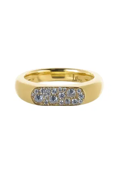 LEIGH MAXWELL Diamond Flattened Band Ring | Thumbnail 1 LEIGH MAXWELL Diamond Flattened Band Ring | Thumbnail 1