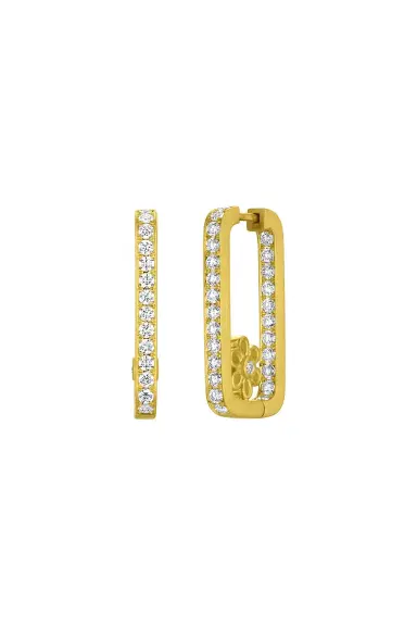 LEIGH MAXWELL Diamond Flower Rectangle Hoop Earrings | Thumbnail 4 LEIGH MAXWELL Diamond Flower Rectangle Hoop Earrings | Thumbnail 4