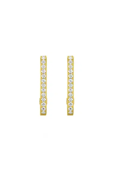 LEIGH MAXWELL Diamond Flower Rectangle Hoop Earrings | Thumbnail 5 LEIGH MAXWELL Diamond Flower Rectangle Hoop Earrings | Thumbnail 5