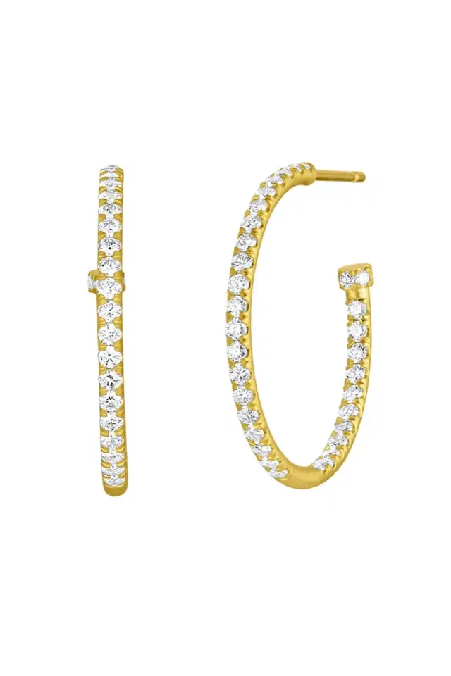 Diamond Pavé Medium Hoop Earrings Diamond Pavé Medium Hoop Earrings
