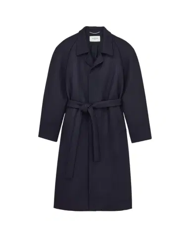 Saint Laurent Belted balmacaan in brushed wool gabardine | Thumbnail 1 Saint Laurent Belted balmacaan in brushed wool gabardine | Thumbnail 1