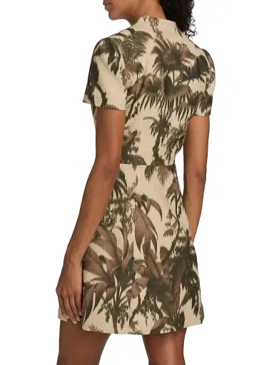 Oscar de la Renta Women's Palm-Print Cotton-Blend Cargo Shirtdress - Espresso | Thumbnail 5 Oscar de la Renta Women's Palm-Print Cotton-Blend Cargo Shirtdress - Espresso | Thumbnail 5