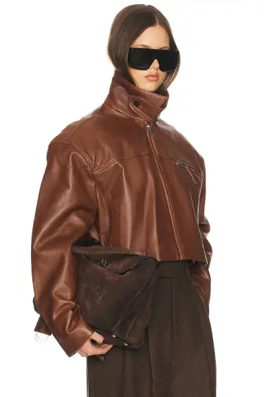Helsa The Leather Oversized Moto Jacket | Thumbnail 3 Helsa The Leather Oversized Moto Jacket | Thumbnail 3