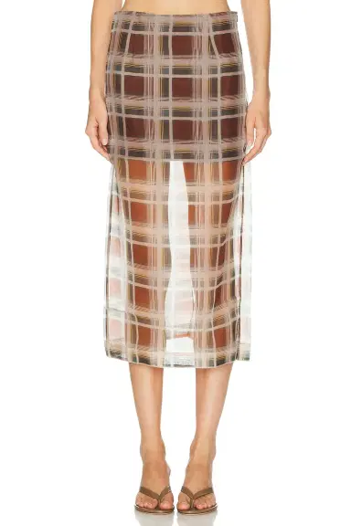 Frame The Plaid Organza Skirt | Thumbnail 2 Frame The Plaid Organza Skirt | Thumbnail 2