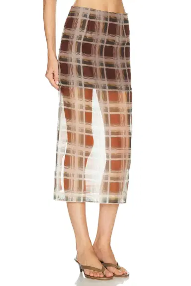 Frame The Plaid Organza Skirt | Thumbnail 3 Frame The Plaid Organza Skirt | Thumbnail 3