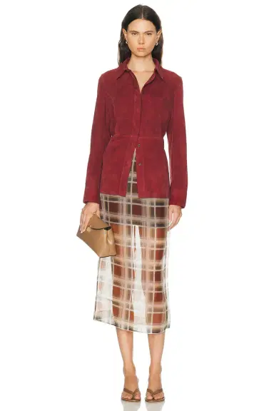 Frame The Plaid Organza Skirt | Thumbnail 4 Frame The Plaid Organza Skirt | Thumbnail 4