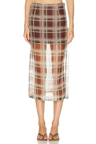 Frame The Plaid Organza Skirt | Thumbnail 1 Frame The Plaid Organza Skirt | Thumbnail 1