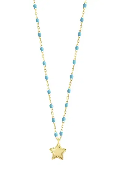 Gigi Clozeau Turquoise Mini Gigi Star Necklace - Yellow Gold | Thumbnail 1 Gigi Clozeau Turquoise Mini Gigi Star Necklace - Yellow Gold | Thumbnail 1