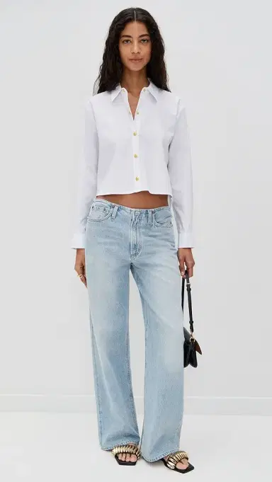 L'Agence Cosette Crop High Low Shirt | Thumbnail 4 L'Agence Cosette Crop High Low Shirt | Thumbnail 4