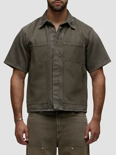 Hudson Jeans Men's Carpenter Denim Short-Sleeve Shirt - Hillside | Thumbnail 4 Hudson Jeans Men's Carpenter Denim Short-Sleeve Shirt - Hillside | Thumbnail 4