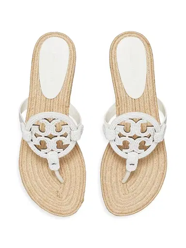 Tory Burch Women's Miller Beaded Leather Espadrille Sandals - Cream | Thumbnail 3 Tory Burch Women's Miller Beaded Leather Espadrille Sandals - Cream | Thumbnail 3