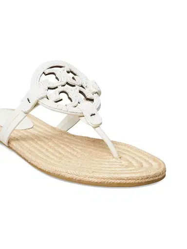 Tory Burch Women's Miller Beaded Leather Espadrille Sandals - Cream | Thumbnail 4 Tory Burch Women's Miller Beaded Leather Espadrille Sandals - Cream | Thumbnail 4
