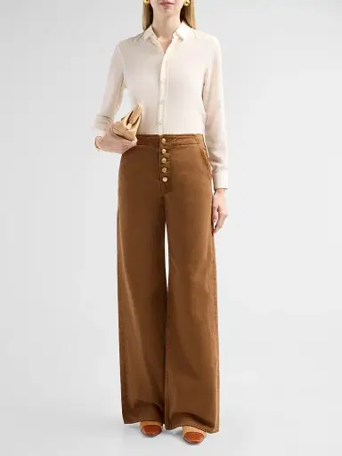 Ulla Johnson Women's Jasmine Cotton Wide-Leg Jeans | Thumbnail 2 Ulla Johnson Women's Jasmine Cotton Wide-Leg Jeans | Thumbnail 2
