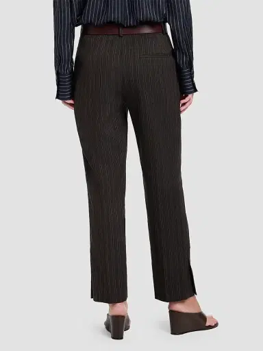 TWP Women's Roberts Pinstriped Wool-Blend Straight-Leg Pants - Dark Chocolate | Thumbnail 3 TWP Women's Roberts Pinstriped Wool-Blend Straight-Leg Pants - Dark Chocolate | Thumbnail 3