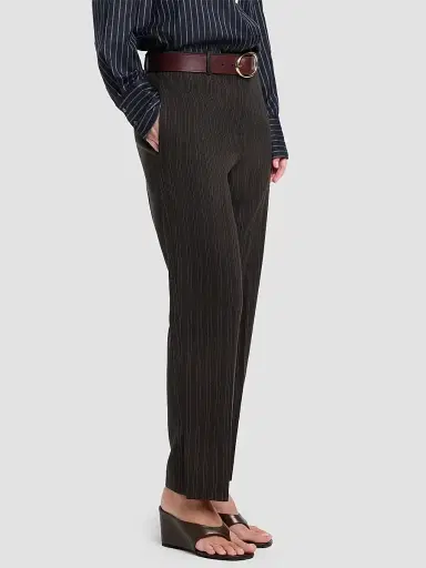TWP Women's Roberts Pinstriped Wool-Blend Straight-Leg Pants - Dark Chocolate | Thumbnail 7 TWP Women's Roberts Pinstriped Wool-Blend Straight-Leg Pants - Dark Chocolate | Thumbnail 7