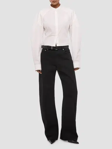Helmut Lang Women's Cotton Poplin Saddle Shirt - White | Thumbnail 2 Helmut Lang Women's Cotton Poplin Saddle Shirt - White | Thumbnail 2