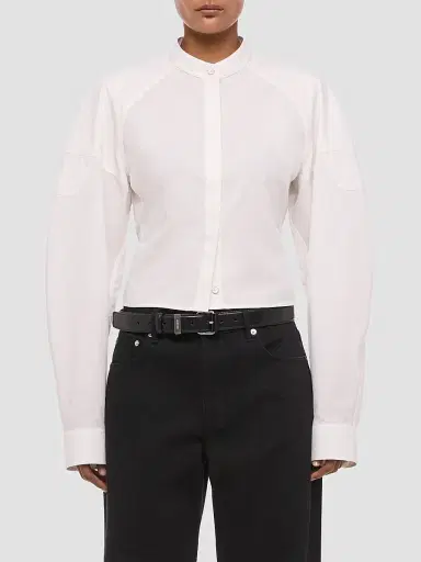 Helmut Lang Women's Cotton Poplin Saddle Shirt - White | Thumbnail 4 Helmut Lang Women's Cotton Poplin Saddle Shirt - White | Thumbnail 4