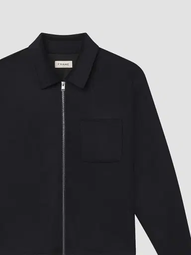 Frame Men's Double Face Wool Zip-Front Shirt Jacket - Dark Navy | Thumbnail 7 Frame Men's Double Face Wool Zip-Front Shirt Jacket - Dark Navy | Thumbnail 7