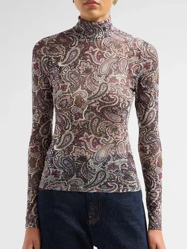 Ronny Kobo Women's Lorden Paisley Mesh Top - Purple Multi | Thumbnail 5 Ronny Kobo Women's Lorden Paisley Mesh Top - Purple Multi | Thumbnail 5