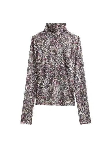 Ronny Kobo Women's Lorden Paisley Mesh Top - Purple Multi | Thumbnail 1 Ronny Kobo Women's Lorden Paisley Mesh Top - Purple Multi | Thumbnail 1