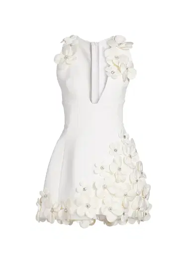 Bronx and Banco Women's Estelle Crystal-Embellished Floral-Appliquéd Minidress - White | Thumbnail 1 Bronx and Banco Women's Estelle Crystal-Embellished Floral-Appliquéd Minidress - White | Thumbnail 1