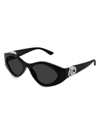 Gucci Women's Hailey 52MM Oval Sunglasses - Black | Thumbnail 1 Gucci Women's Hailey 52MM Oval Sunglasses - Black | Thumbnail 1