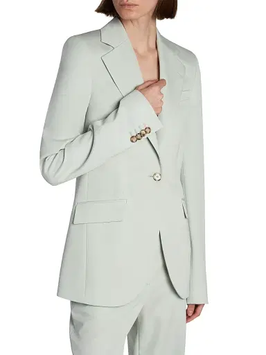 Stella McCartney Women's Flannel Slim One-Button Blazer - Frosty Blue | Thumbnail 6 Stella McCartney Women's Flannel Slim One-Button Blazer - Frosty Blue | Thumbnail 6