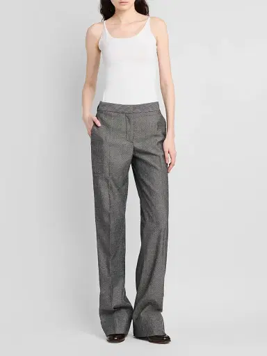 Stella McCartney Women's Twill Straight-Leg Pants - Grey | Thumbnail 2 Stella McCartney Women's Twill Straight-Leg Pants - Grey | Thumbnail 2