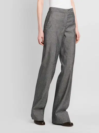 Stella McCartney Women's Twill Straight-Leg Pants - Grey | Thumbnail 4 Stella McCartney Women's Twill Straight-Leg Pants - Grey | Thumbnail 4