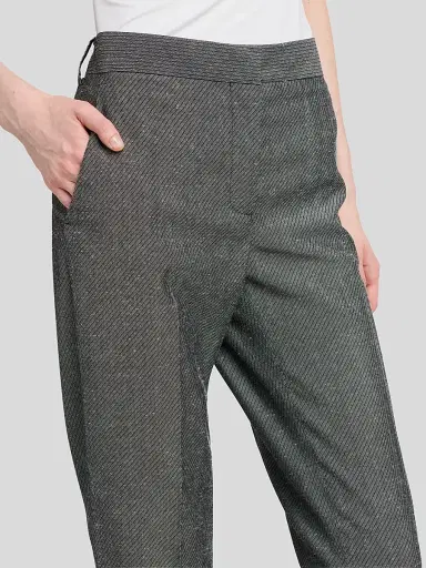 Stella McCartney Women's Twill Straight-Leg Pants - Grey | Thumbnail 5 Stella McCartney Women's Twill Straight-Leg Pants - Grey | Thumbnail 5