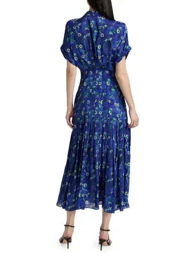 Saloni Women's Riya Floral Satin Midi-Shirtdress - Primrose | Thumbnail 5 Saloni Women's Riya Floral Satin Midi-Shirtdress - Primrose | Thumbnail 5