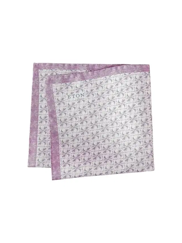 Men's Floral Panama Silk Pocket Square - Pink Men's Floral Panama Silk Pocket Square - Pink