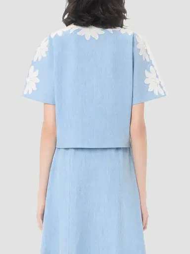 Valentino Garavani Women's Embroidered Denim Shirt - Denim | Thumbnail 5 Valentino Garavani Women's Embroidered Denim Shirt - Denim | Thumbnail 5