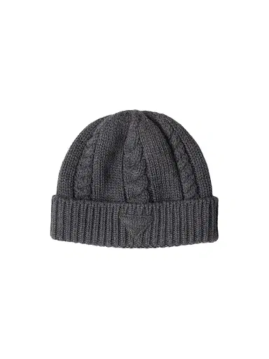Prada Women's Wool Beanie - Grey - Size Large | Thumbnail 1 Prada Women's Wool Beanie - Grey - Size Large | Thumbnail 1