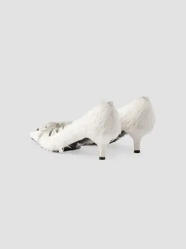 Prada Women's Feather Embellished Satin Pumps - White | Thumbnail 2 Prada Women's Feather Embellished Satin Pumps - White | Thumbnail 2
