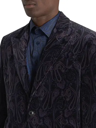 Etro Men's Milano Peak Lapel Jacket - Print On Black Base | Thumbnail 6 Etro Men's Milano Peak Lapel Jacket - Print On Black Base | Thumbnail 6