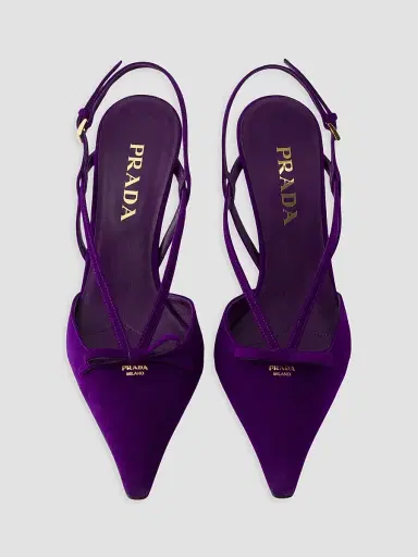 Prada Women's Suede Slingback Pumps | Thumbnail 3 Prada Women's Suede Slingback Pumps | Thumbnail 3