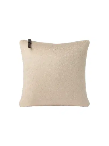 Brunello Cucinelli Double Cashmere Beaver Cloth Cushion with Shiny Zipper Pull - Sand | Thumbnail 1 Brunello Cucinelli Double Cashmere Beaver Cloth Cushion with Shiny Zipper Pull - Sand | Thumbnail 1