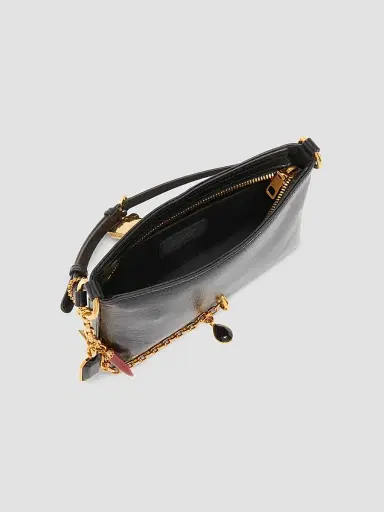 Dolce & Gabbana Women's Vittoria Leather Shoulder Bag - Nero Ottone Vintage | Thumbnail 3 Dolce & Gabbana Women's Vittoria Leather Shoulder Bag - Nero Ottone Vintage | Thumbnail 3