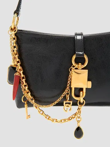 Dolce & Gabbana Women's Vittoria Leather Shoulder Bag - Nero Ottone Vintage | Thumbnail 4 Dolce & Gabbana Women's Vittoria Leather Shoulder Bag - Nero Ottone Vintage | Thumbnail 4