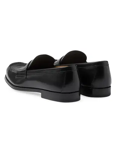 Prada Men's Brushed Leather Loafers - Black | Thumbnail 4 Prada Men's Brushed Leather Loafers - Black | Thumbnail 4