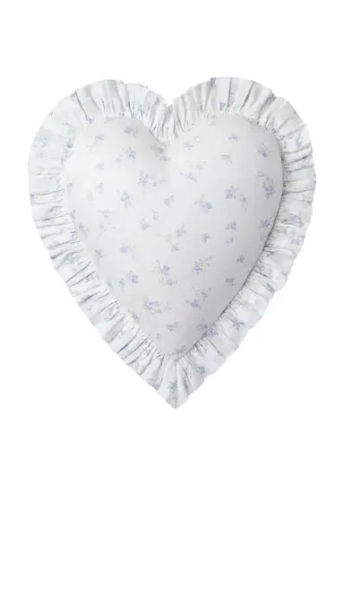 LoveShackFancy Garden Bow Ruffle Heart Pillow | Thumbnail 1 LoveShackFancy Garden Bow Ruffle Heart Pillow | Thumbnail 1