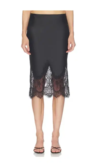 Norma Kamali Bias Half Slip Skirt With Lace | Thumbnail 1 Norma Kamali Bias Half Slip Skirt With Lace | Thumbnail 1