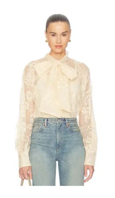 Zimmermann Valiant Lace Pussybow Blouse | Thumbnail 1 Zimmermann Valiant Lace Pussybow Blouse | Thumbnail 1