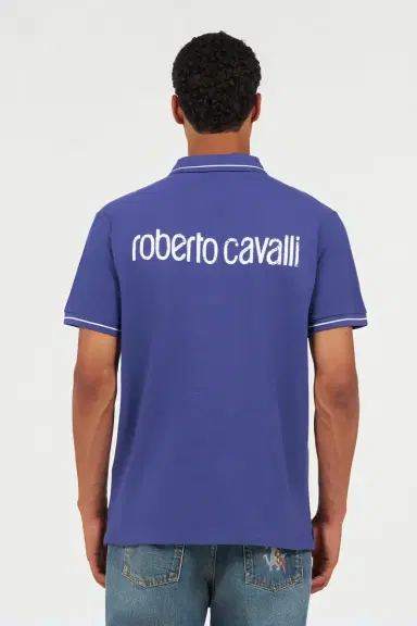 Roberto Cavalli Blue Polo Shirt With Logo | Thumbnail 3 Roberto Cavalli Blue Polo Shirt With Logo | Thumbnail 3