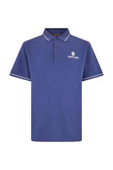 Roberto Cavalli Blue Polo Shirt With Logo | Thumbnail 1 Roberto Cavalli Blue Polo Shirt With Logo | Thumbnail 1
