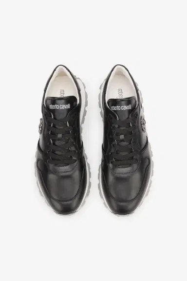Roberto Cavalli Black Sneakers with RC Monogram | Thumbnail 4 Roberto Cavalli Black Sneakers with RC Monogram | Thumbnail 4
