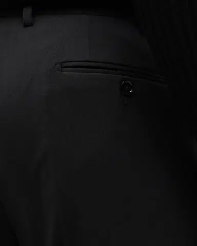 Giorgio Armani Basic Wool Flat-Front Trousers, Black | Thumbnail 5 Giorgio Armani Basic Wool Flat-Front Trousers, Black | Thumbnail 5