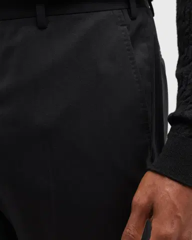 Giorgio Armani Basic Wool Flat-Front Trousers, Black | Thumbnail 7 Giorgio Armani Basic Wool Flat-Front Trousers, Black | Thumbnail 7